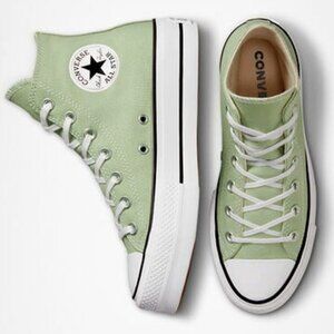 Womens Converse Sage-Green Hightop Sneakers